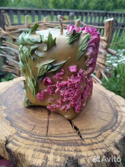 Свеча, сухоцвет, пион, интерьер