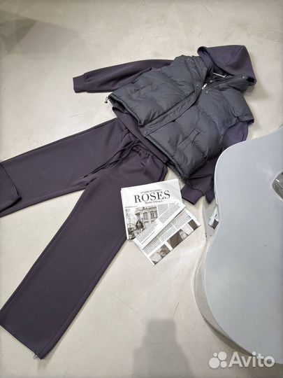 Тройка: спортивный костюм и жилетка Корея W