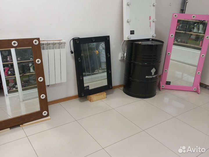 Гримерное зеркало с лампочками