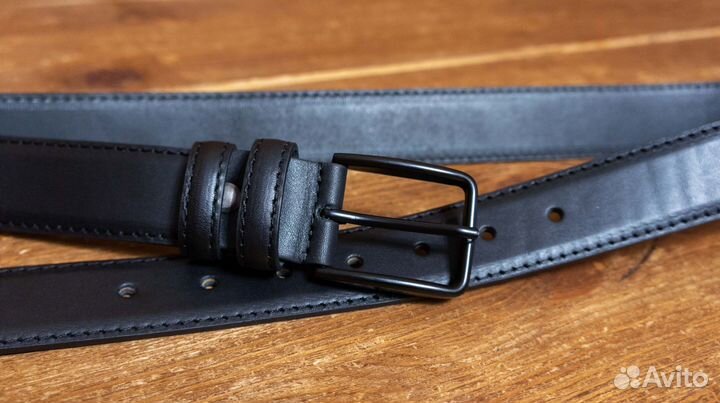 Ремень брючный стильный кожаный натуральная кожа