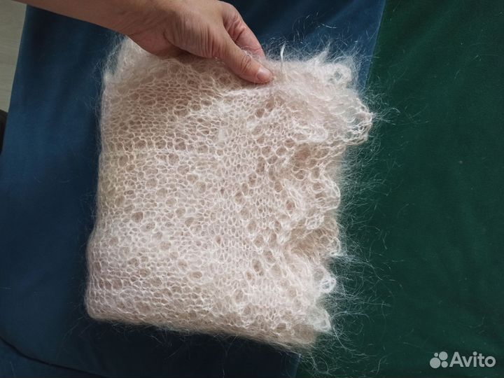 Платок козий пух светлый беж №5