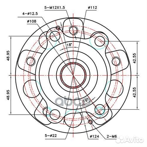Ступица с подшипником ssang yong NEW actyon 10