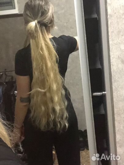 Волосы на заколках 70см блонд