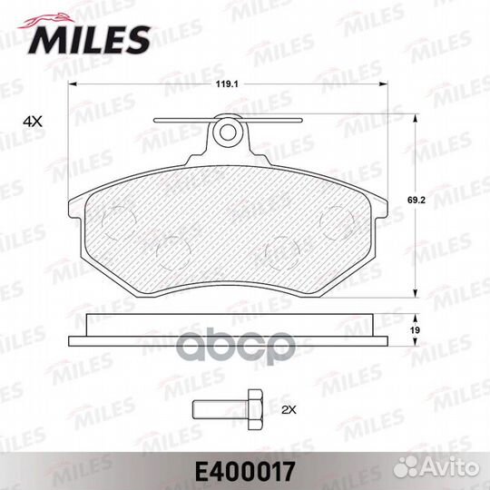 Колодки тормозные E400017 Miles