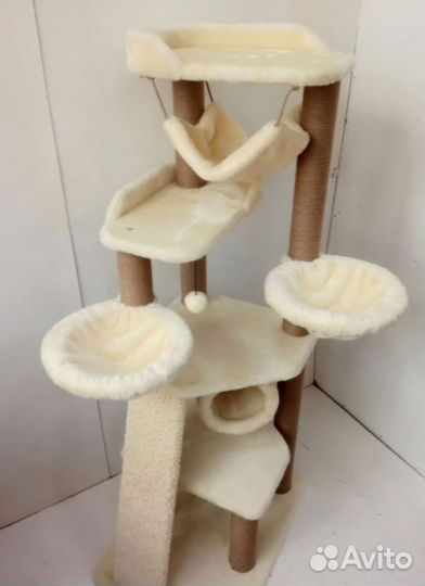 Красивая когтеточка с горкой и гамаками высота 178 см (238) с гарантией