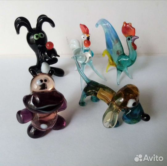 Стеклянные фигурки животных