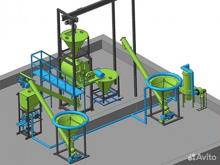 Линия для производства сухих смесей «промтех-500»