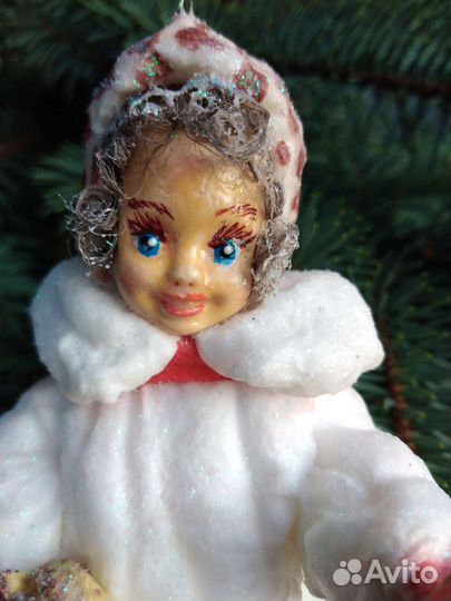 Ватные елочные игрушки ручной работы