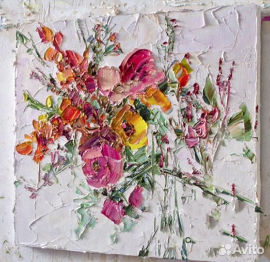 Картина маслом «Яркий Летний Букет»