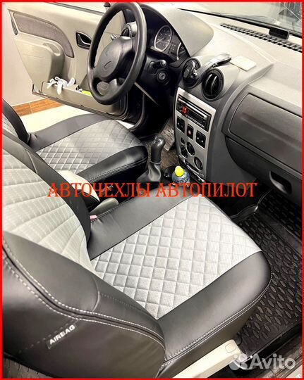 Чехлы Автопилот Renault Logan 1 из экокожи Ромб