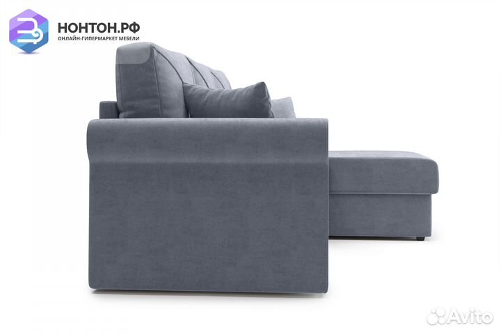 Диван угловой дельфин Лира темно-серый