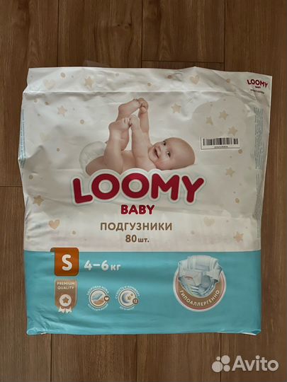 Подгузники детские Loomy 4-6кг 80шт