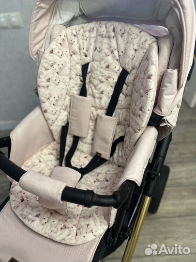 Коляска 2 в 1 adamex reggio розовая