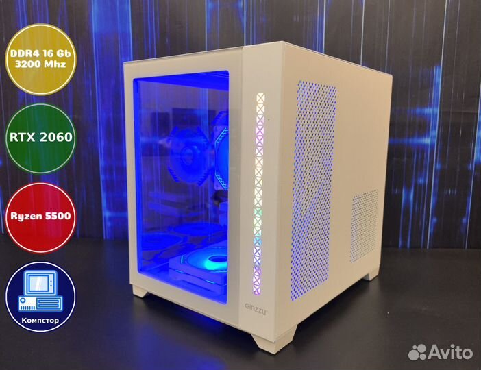 Игровой компьютер AMD5500-RTX2060-16DDR4-ENA87-A520