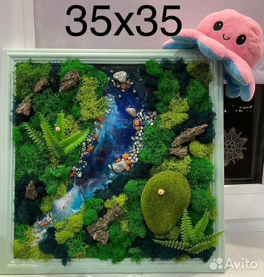 Панно, картина из стабилизированного мха