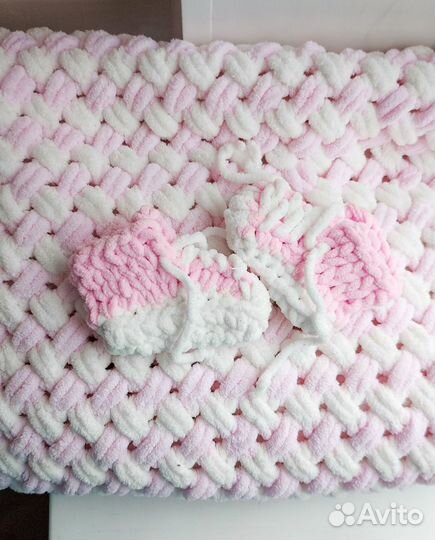 Плед детский вязаный ручная работа