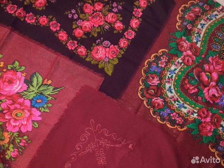 Платок винтаж красный