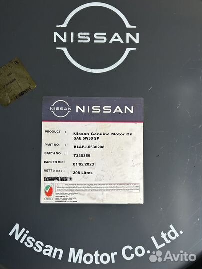 Nissan Genuine Motor Oil 5W-30 / Бочка 208 л