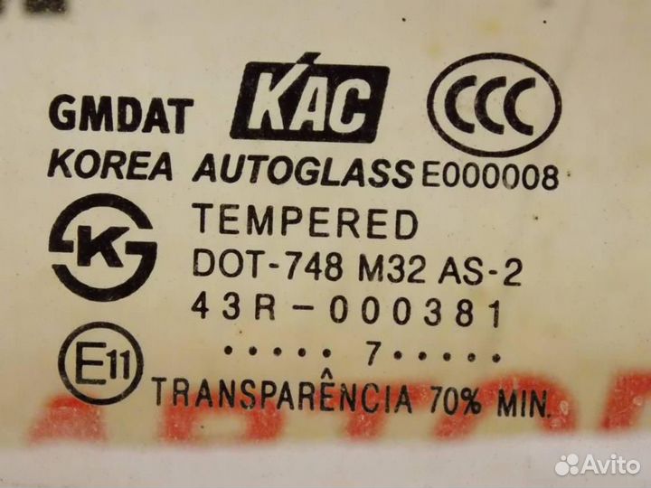 Стекло двери задней правой для Chevrolet Lacetti