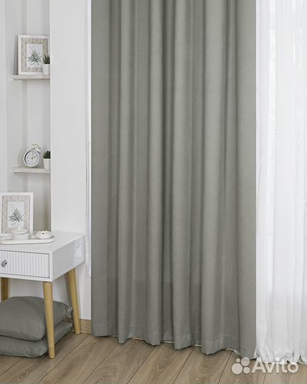 Шторы канвас эдем серо-бежевый новые пошив