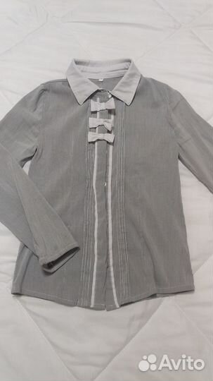 Серая блузка(рубашка) для девочки