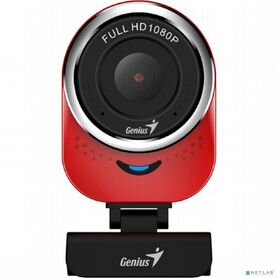 Web-камера Genius QCam 6000 Red 1080p Full HD, вращается на 360, универсальное крепление, микрофон