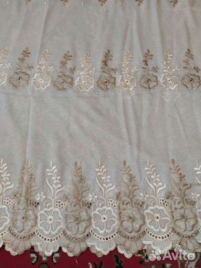 Тюль, золотисто-бежевая, 3.5 х 2.6м