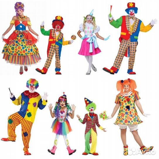 Карнавальный костюм клоун, петрушка, цирковые перс