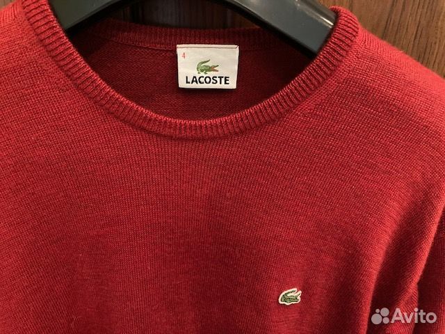 Свитер lacoste мужской красный р-р 48-50, рост 182