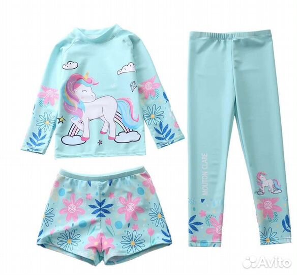 Купальный костюм купальник для девочки от солнца