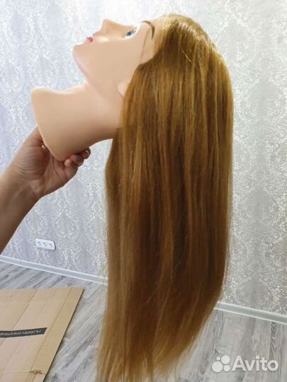 Голова для причёсок, натуральные волосы 40