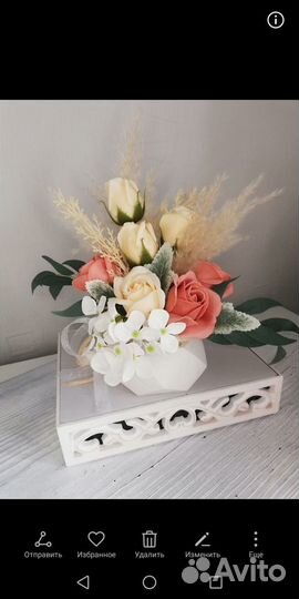 Букет из мыльных роз