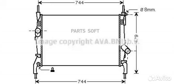 Радиатор охлаждения Форд Транзит 2006
