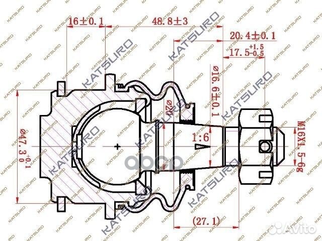 Опора шаровая KAT10060TOY katsuro