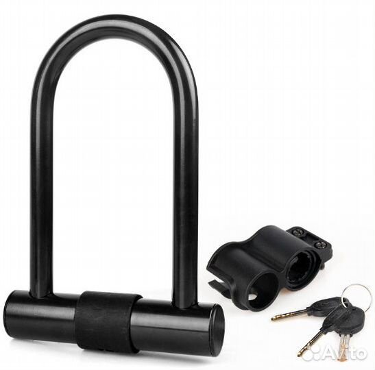 Замок U-образный UL-320 73х140мм черный, D:14мм