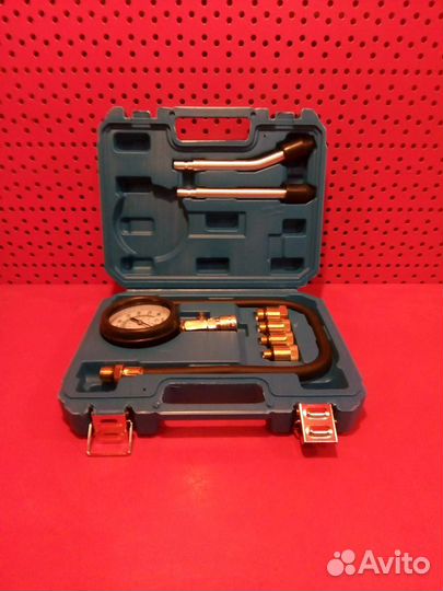 Компрессометр для бензиновых двигателей, 8пр.кейс