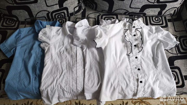 Школьная блузка с коротким рукавом 134р