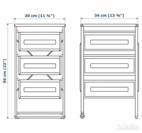 Этажерка металлическая IKEA Леннарт тумба