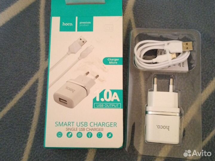 Зарядник+кабель для смартфона