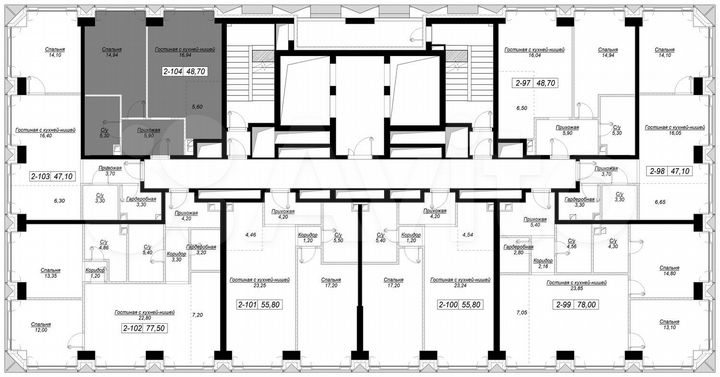1-к. квартира, 48,7 м², 14/41 эт.