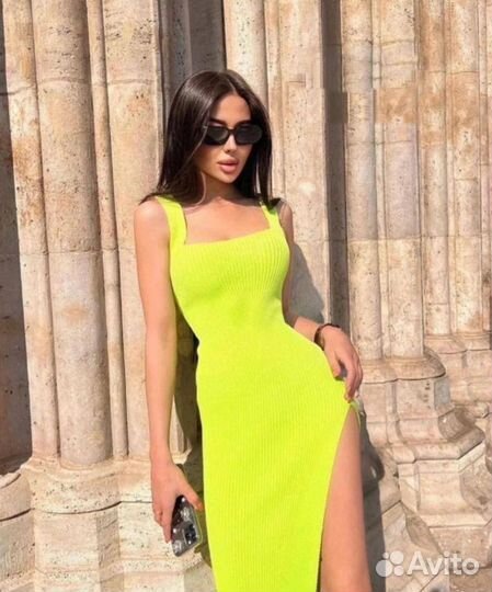 Платье лапша с разрезом