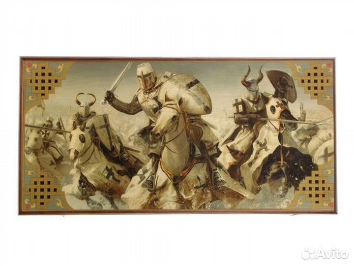 Нарды шашки из дерева с рисунком 60х60см