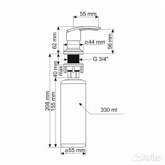 Дозатор для моющего средства Ulgran U-02-328, беж