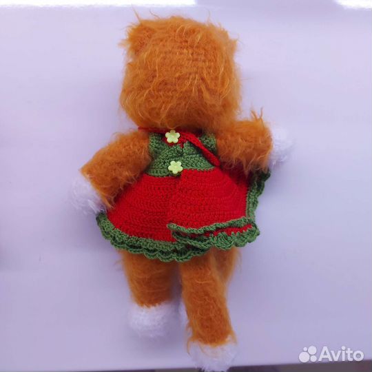 Кошка Рыжая в платье с сумочкой и аксесс, 26см