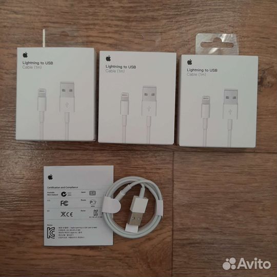 Кабель USB Lightning, зарядка для iPhone, 1 метр