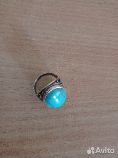 Кольцо серебряное с малахитом раритет