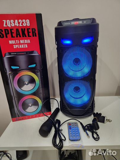 Портативная колонка блютуз с караоке 40 см