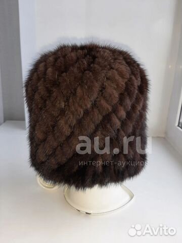 Вязаная норковая шапка