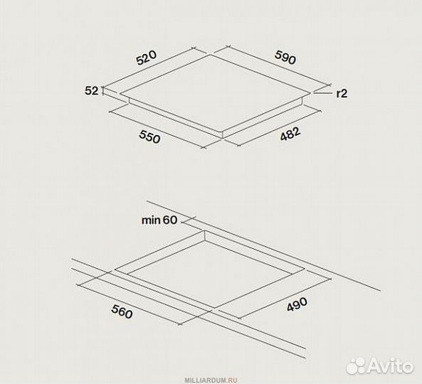 Варочная панель falmec piano 60 induzione 59x52 P01F5952.00#zzzn400F