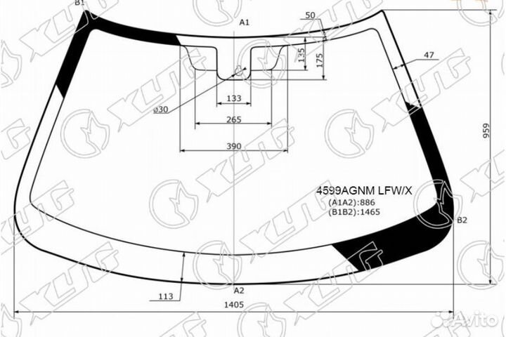 Стекло лобовое +дд LADA granta 4 /5D 11- /LADA